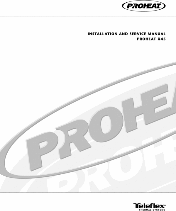 Product picture Proheat x-45 service and repair manual